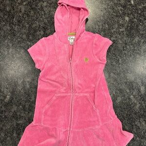 Lilly Pulitzer Girls Pink Swim Hooded Cover-Up - Girls size 6